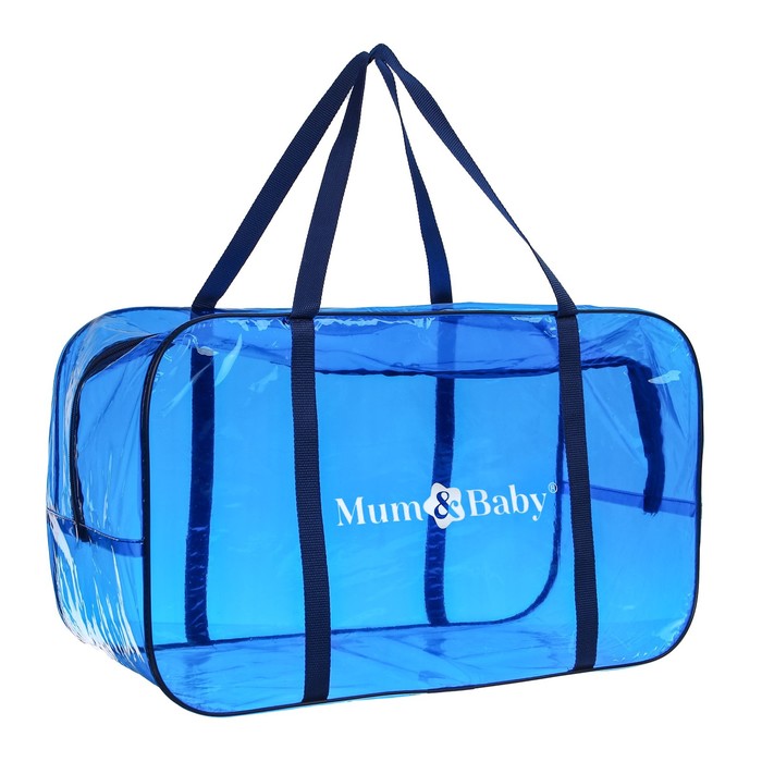 Сумка в роддом Mum&Baby, 30х50х25 см, цветной ПВХ, синий сумка в роддом 30х50х25 ной пвх бирюзовый