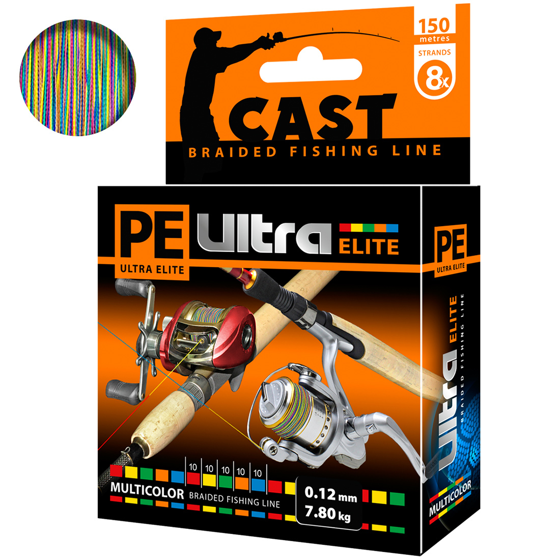 

Плетеный Шнур Для Рыбалки Aqua Pe Ultra Elite Cast Multicolor (10) 0,12mm 150m, PE ULTRA ELITE CAST