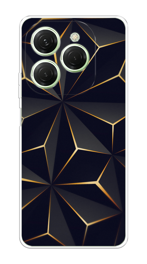 

Чехол на Tecno Spark 20 Pro "Черные полигоны", Золотистый;черный, 304850-1