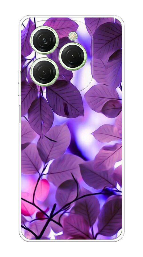 

Чехол на Tecno Spark 20 Pro "Сиреневые листики", Фиолетовый;голубой, 304850-1