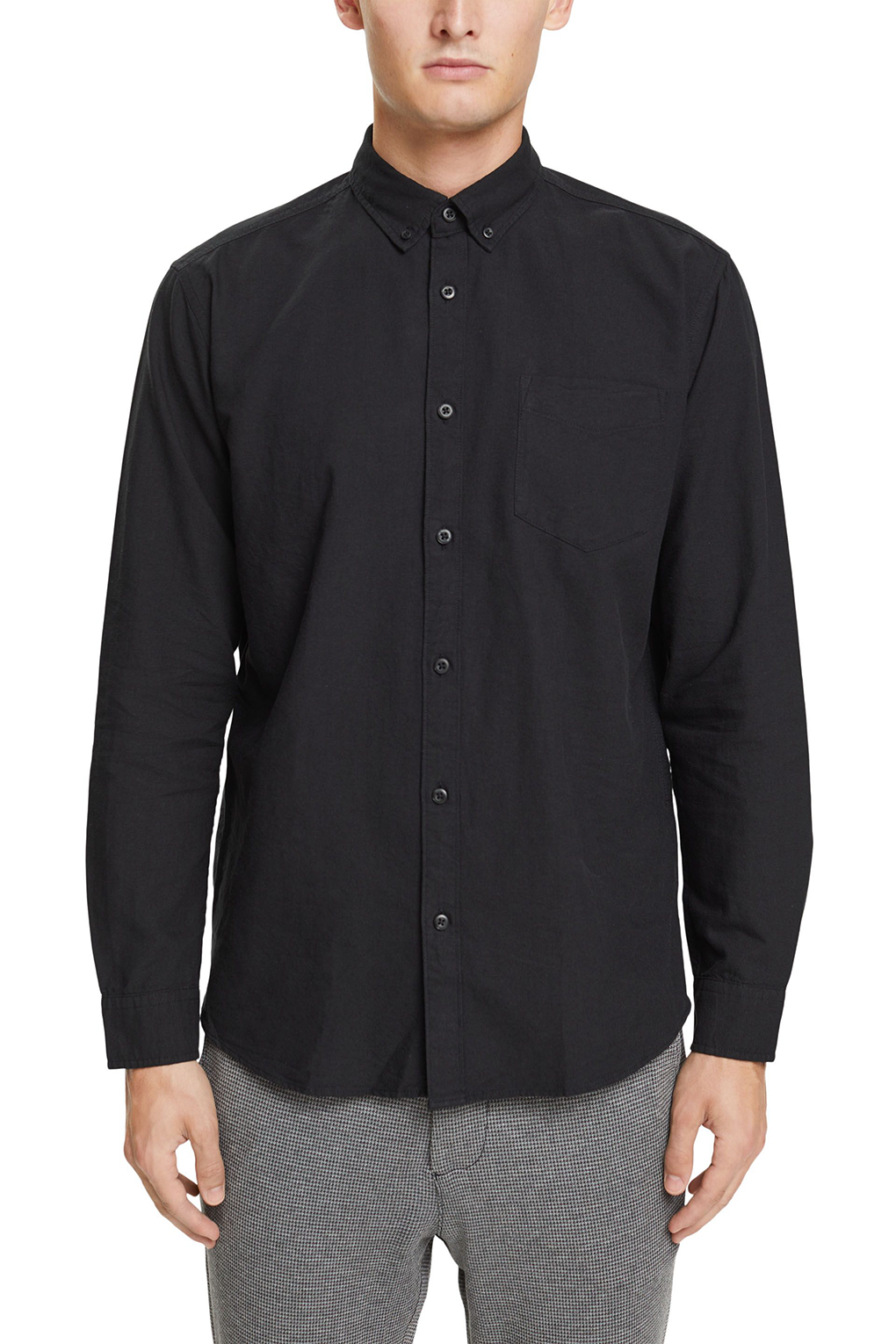 

Рубашка мужская Esprit Casual 992EE2F302 черная L, Черный, 992EE2F302