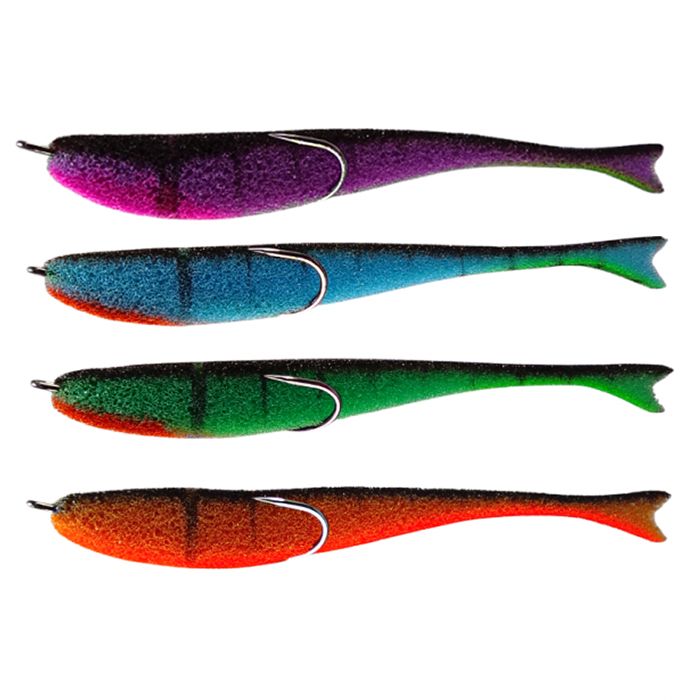 Поролоновая рыбка Jig It 125 мм на двойнике цвет mix3 4 шт