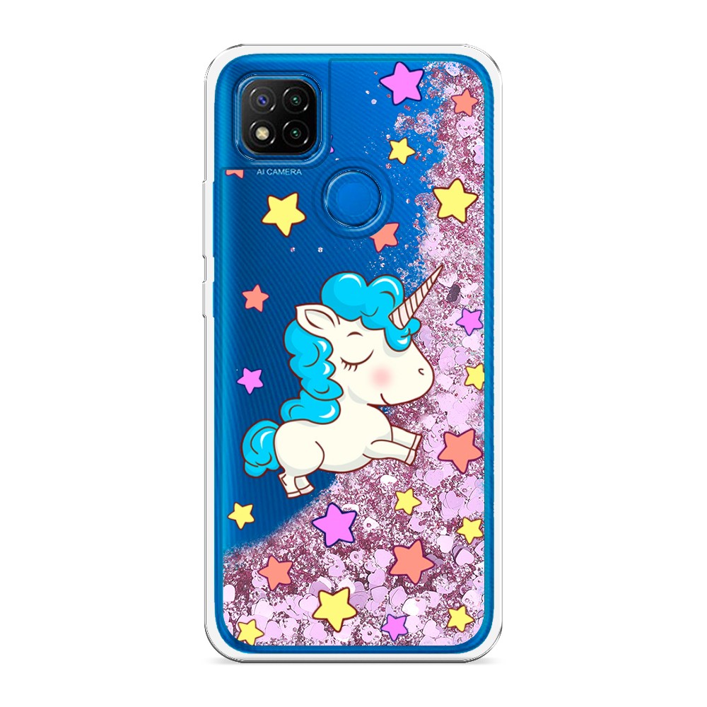 

Жидкий чехол с блестками "Звездный единорог" на Xiaomi Redmi 9C