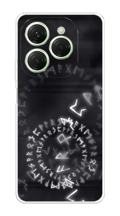 

Чехол на Tecno Spark 20 Pro "Руны", Серый;черный, 304850-1