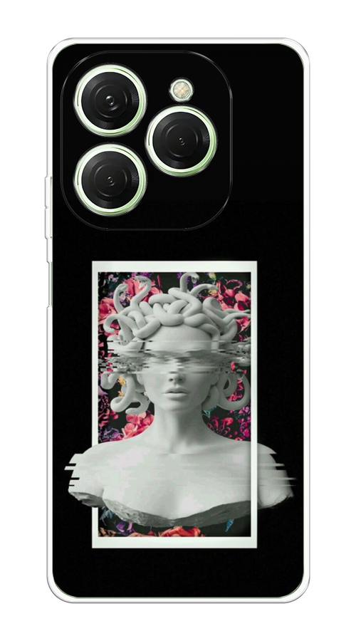 

Чехол на Tecno Spark 20 Pro "Web Punk Медуза Горгона", Черный;серый, 304850-1