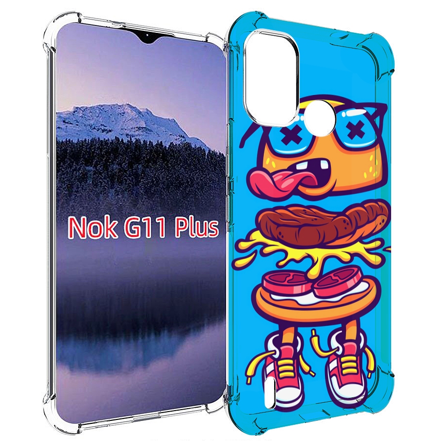 

Чехол MyPads Бургер с очками для Nokia G11 Plus, Прозрачный, Tocco