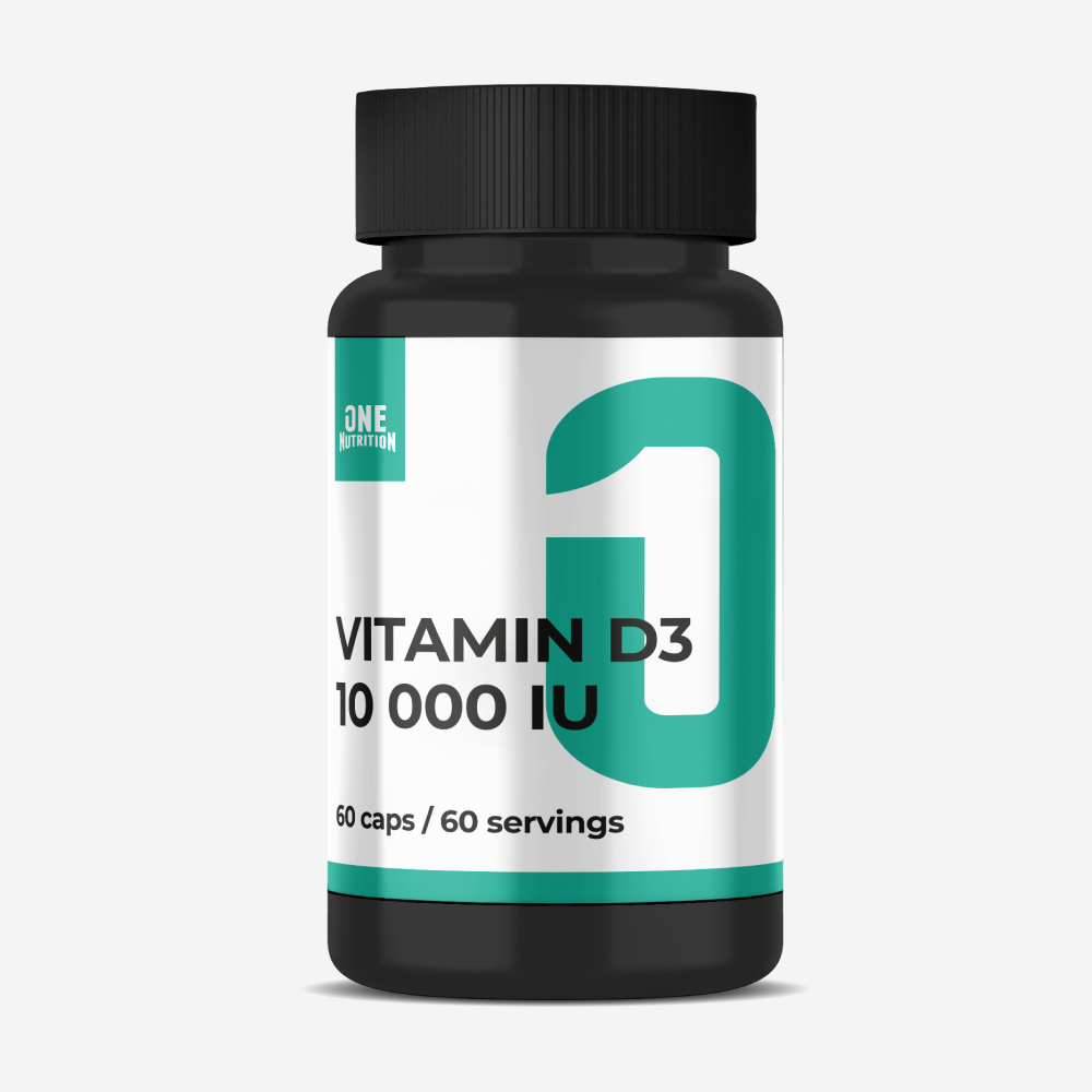 

Витамин D3, One Nutrition, 10000 IU, 60 капсул, Витамин D
