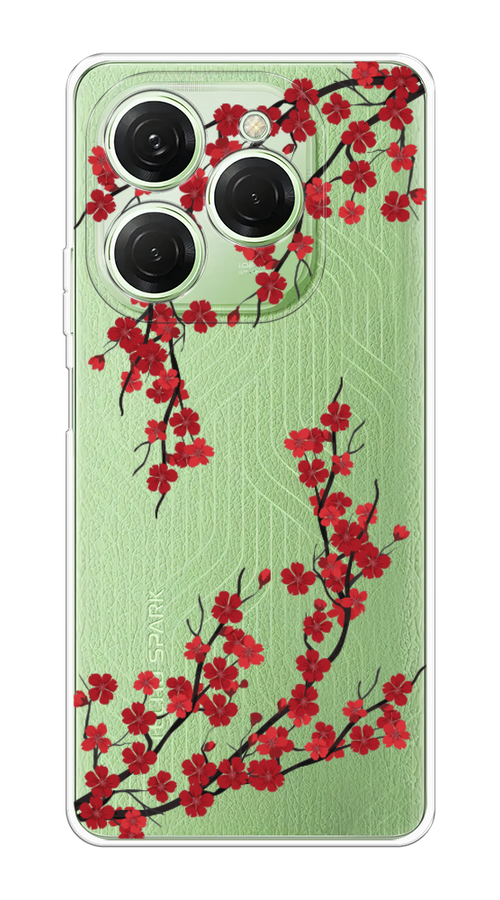 

Чехол на Tecno Spark 20 Pro "Красная сакура", Красный;черный, 304850-1
