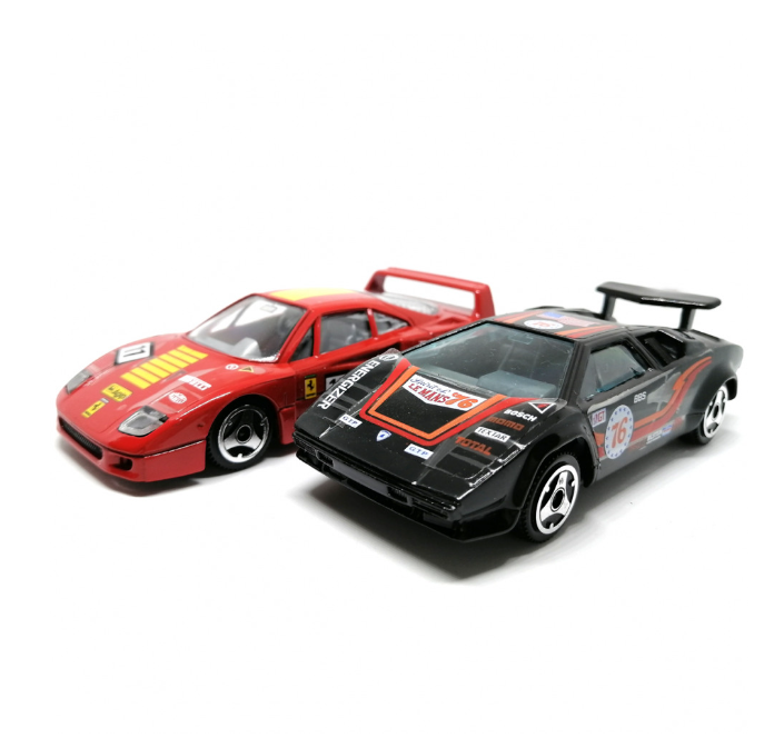 

Модель Ferrari F40 Lamborghini Countach масштаба 1:43, металл, Красный;черный
