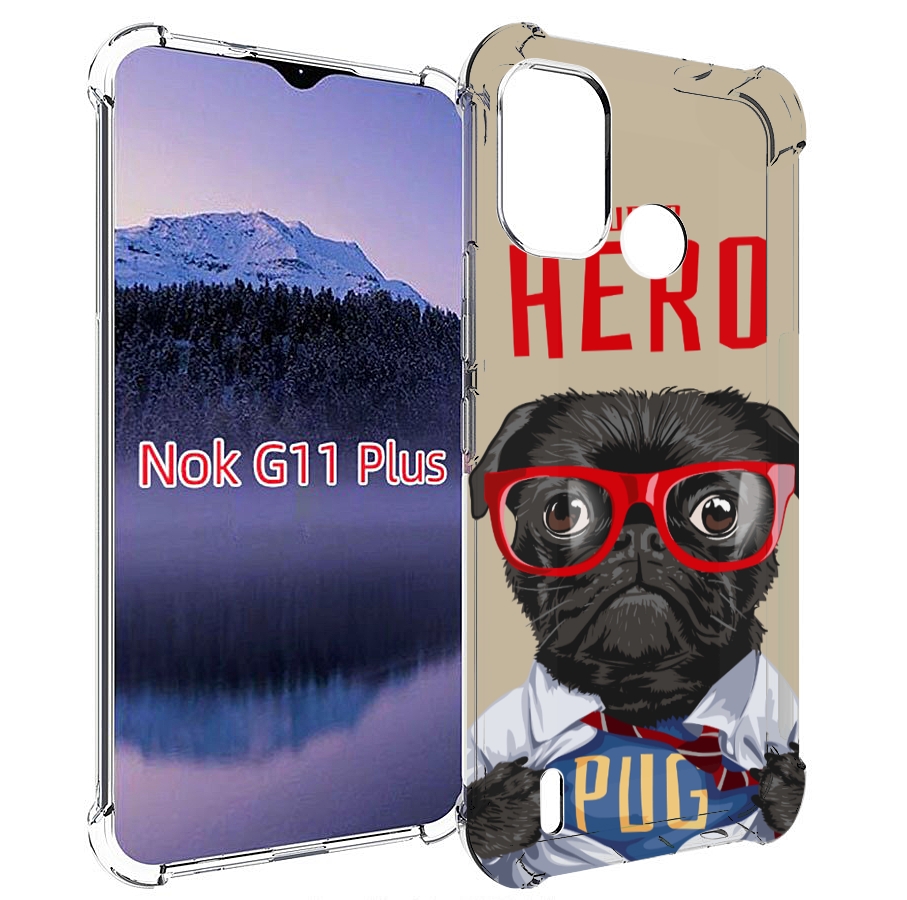 

Чехол MyPads Герой-PUG для Nokia G11 Plus, Прозрачный, Tocco