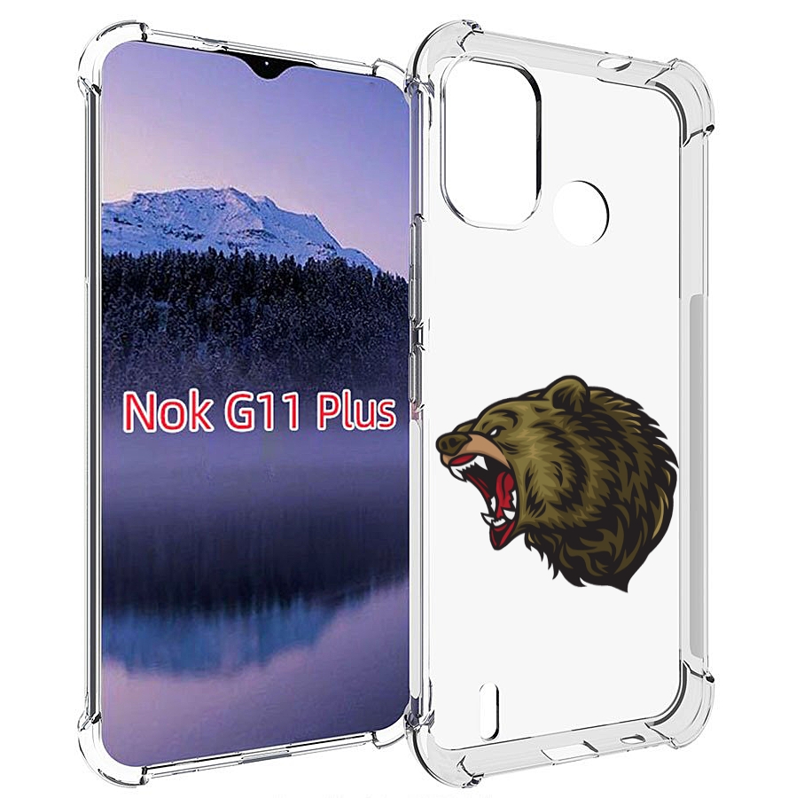 

Чехол MyPads Голова-медведь для Nokia G11 Plus, Прозрачный, Tocco