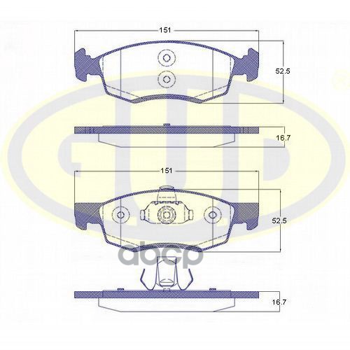 

Колодки Пер Dac Logan/Sandero 1.4/1.6 16v/1.5dci 07- G.U.D GBP017232 Gbp017232 к-Т