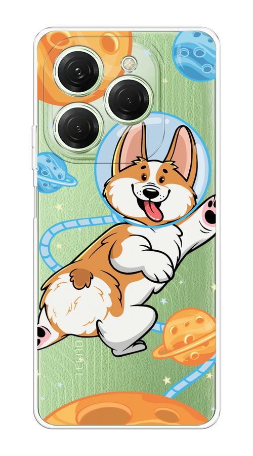 

Чехол на Tecno Spark 20 Pro "Корги-космонавт", Голубой;бежевый;белый, 304850-1