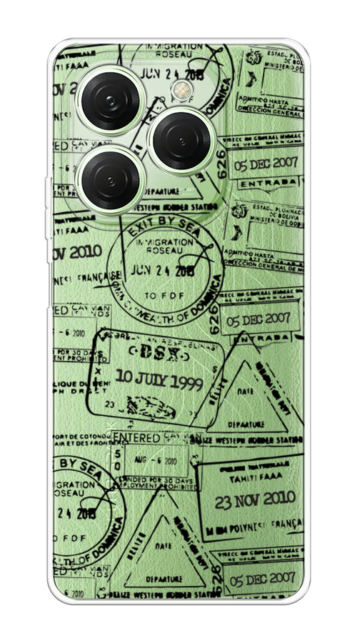 

Чехол на Tecno Spark 20 Pro "Visa stamps 2", Белый;черный;серый, 304850-1