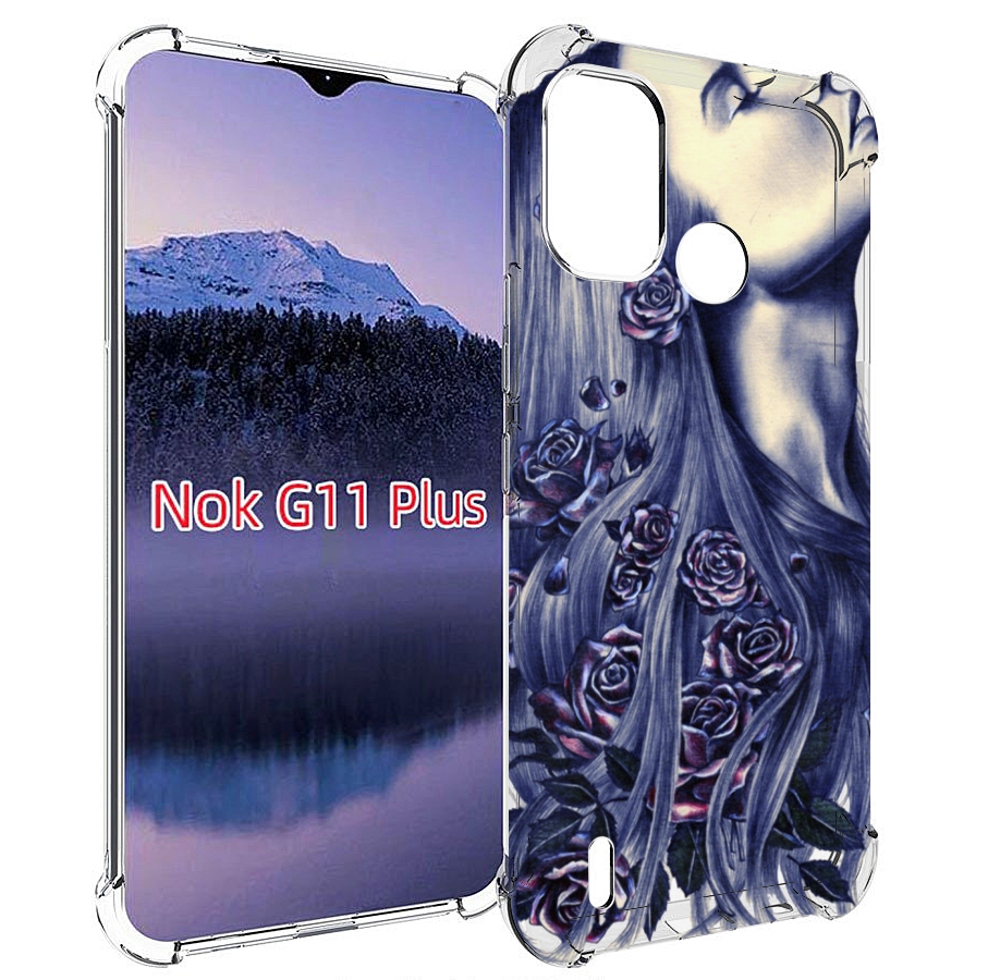 

Чехол MyPads Девушка с розами женский для Nokia G11 Plus, Прозрачный, Tocco