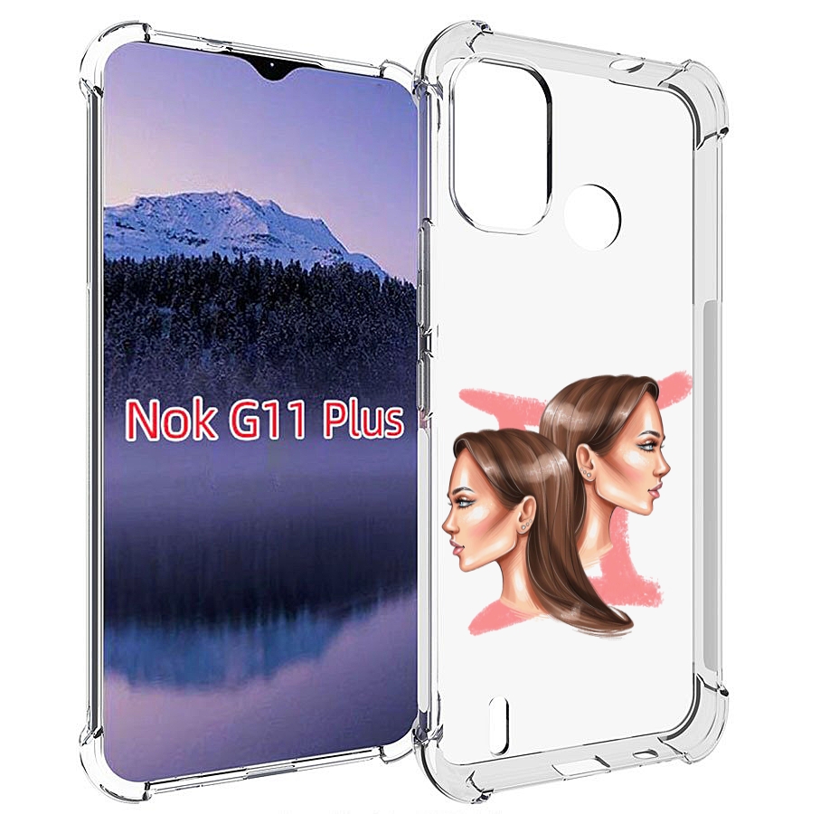 

Чехол MyPads Девушка-Близнецы женский для Nokia G11 Plus, Прозрачный, Tocco