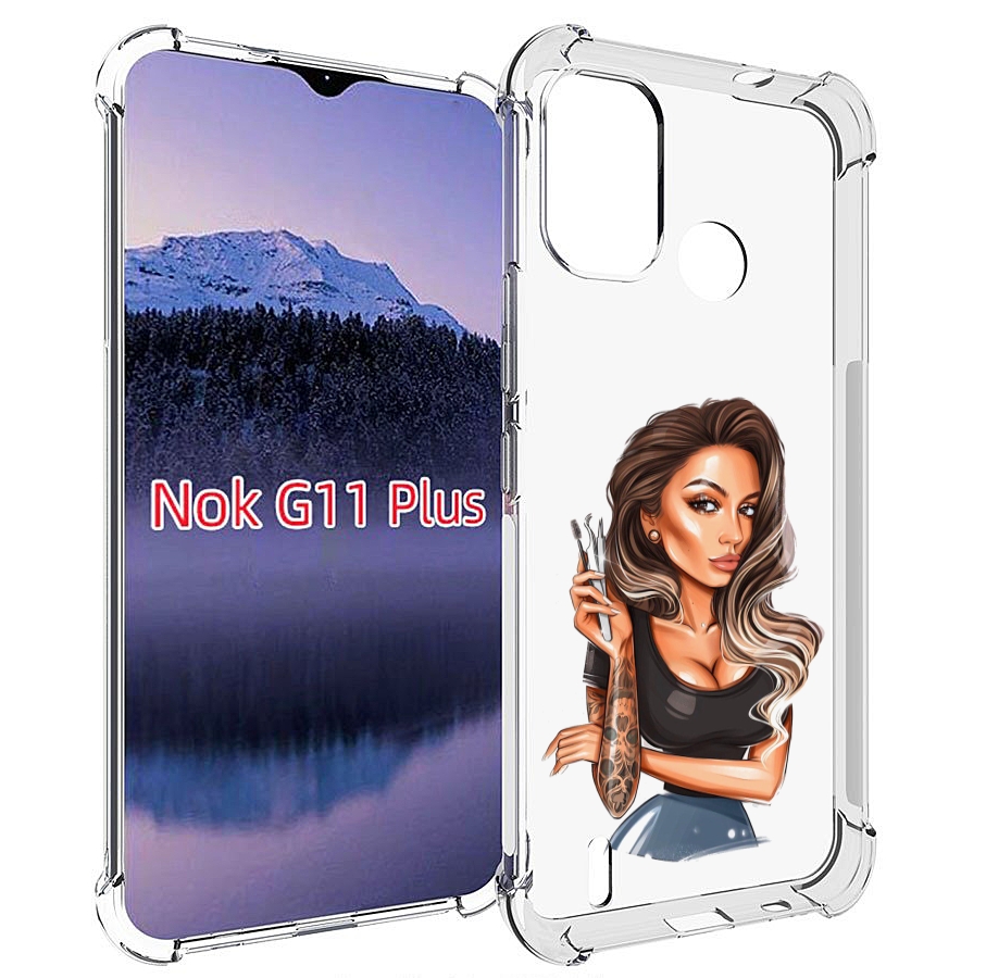 

Чехол MyPads Девушка-бровист для Nokia G11 Plus, Прозрачный, Tocco