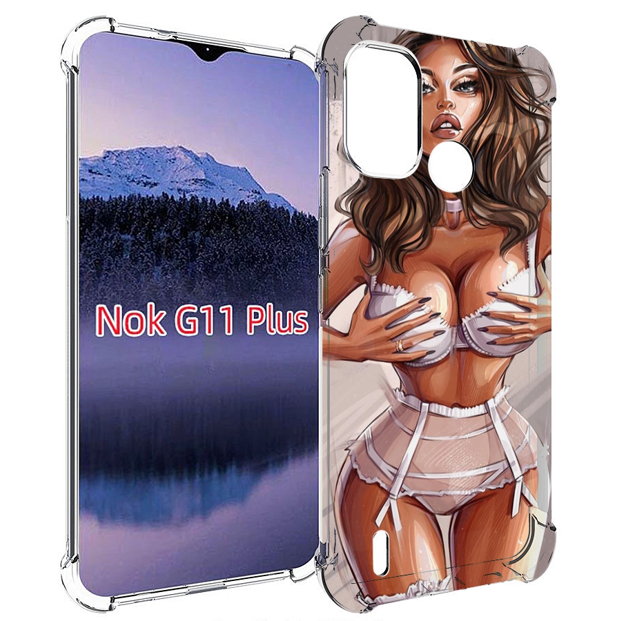 

Чехол MyPads Девушка-в-кружевном для Nokia G11 Plus, Прозрачный, Tocco