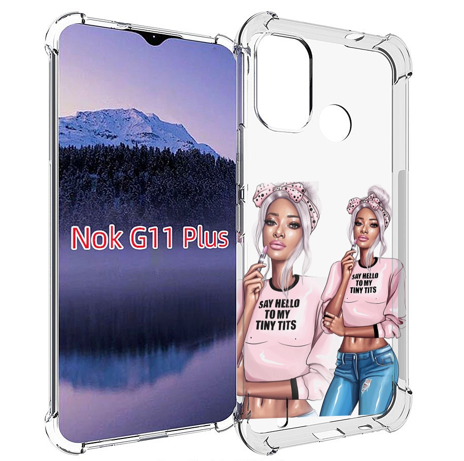 Чехол MyPads Девушка-в-розовой-футболке женский для Nokia G11 Plus