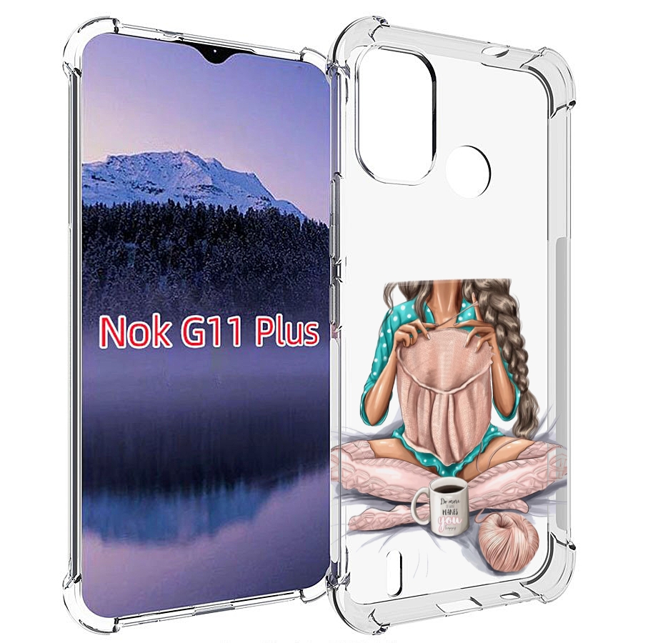 

Чехол MyPads Девушка-вяжет женский для Nokia G11 Plus, Прозрачный, Tocco