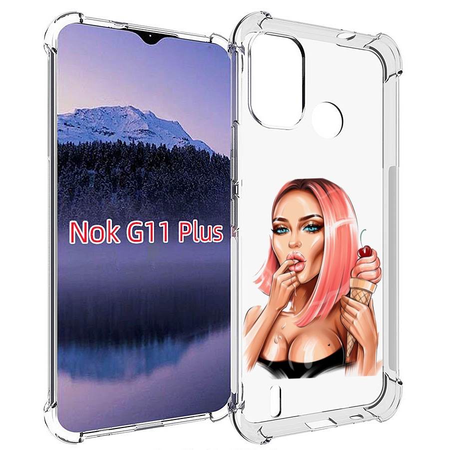 

Чехол MyPads Девушка-и-мороженое женский для Nokia G11 Plus, Прозрачный, Tocco