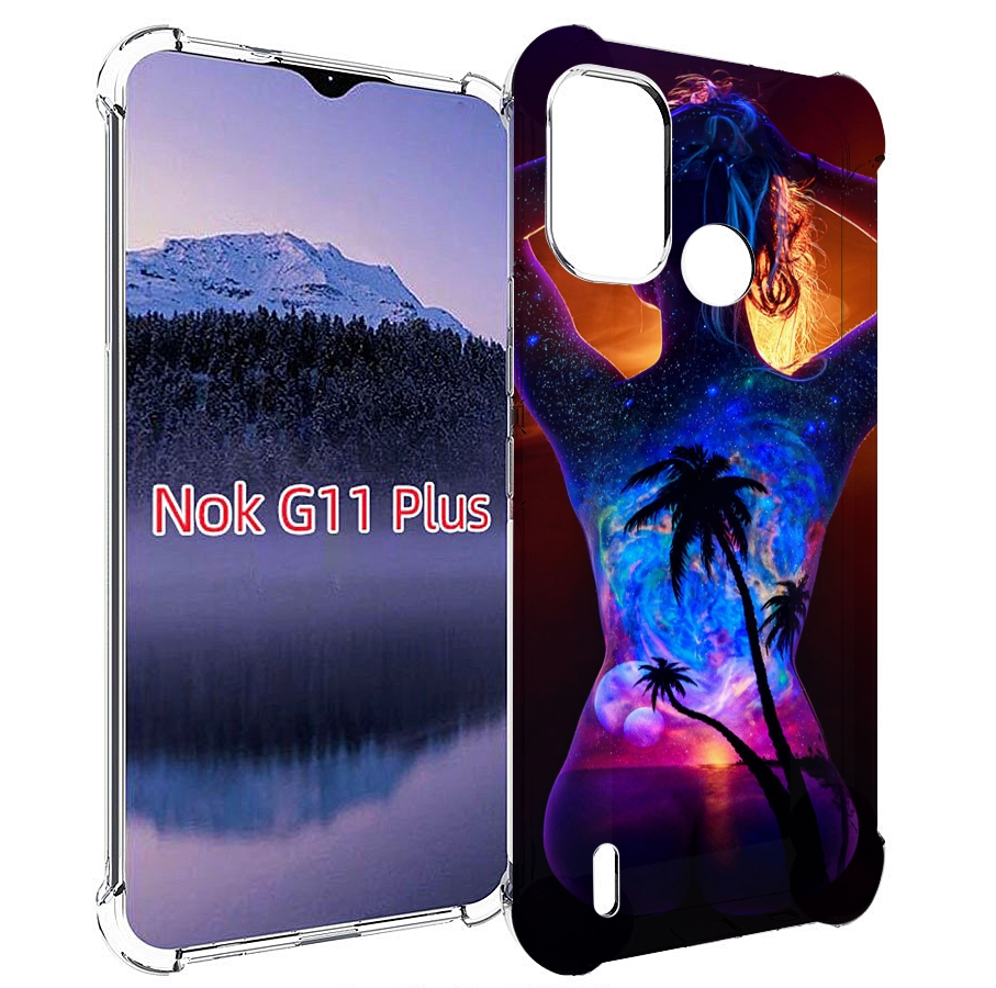

Чехол MyPads Девушка-и-пальмы женский для Nokia G11 Plus, Прозрачный, Tocco