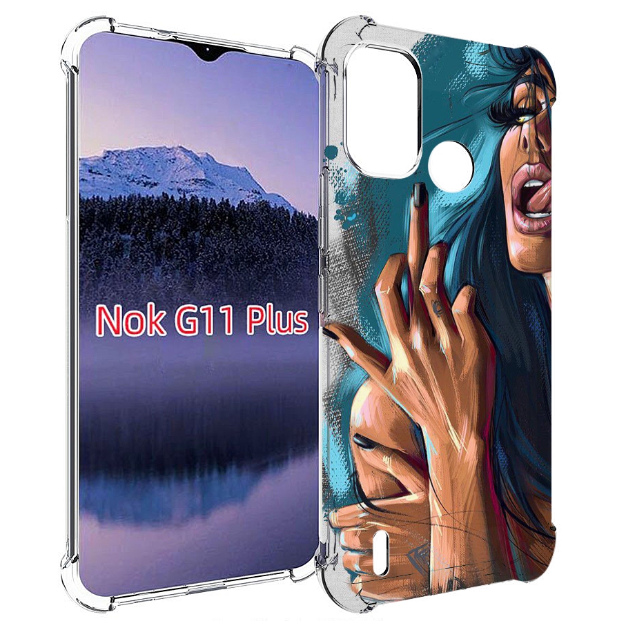 

Чехол MyPads Девушка-нарисованная-дерзкая женский для Nokia G11 Plus, Прозрачный, Tocco