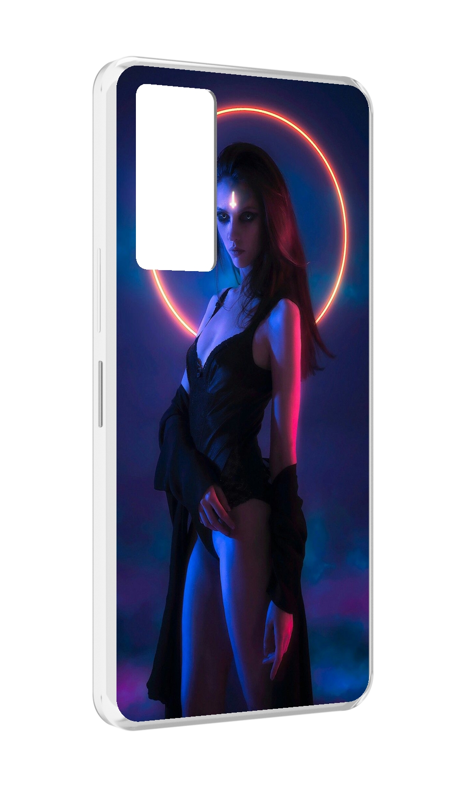 

Чехол MyPads девушка с неоновым кругом женский для Infinix Note 11, Прозрачный, Tocco