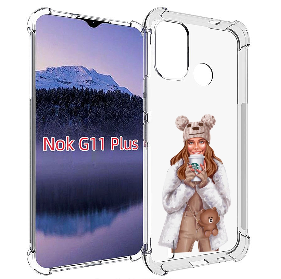 

Чехол MyPads Девушка-с-кофе-старбакс женский для Nokia G11 Plus, Прозрачный, Tocco