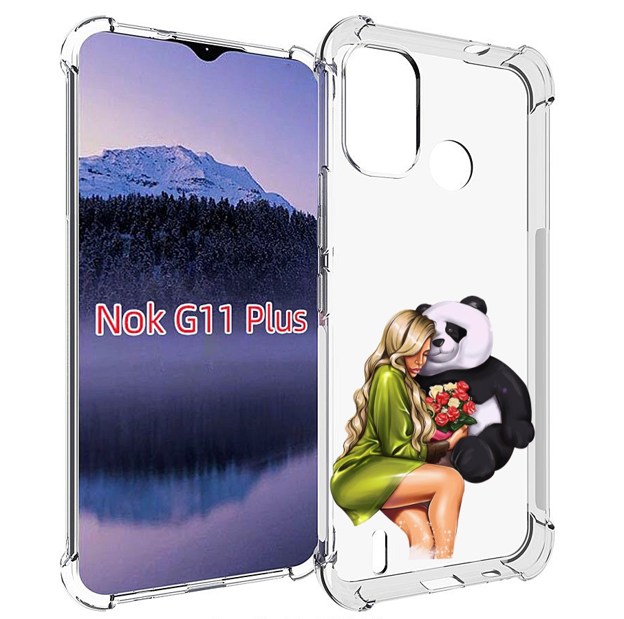 

Чехол MyPads Девушка-с-пандой-с-букетом женский для Nokia G11 Plus, Прозрачный, Tocco