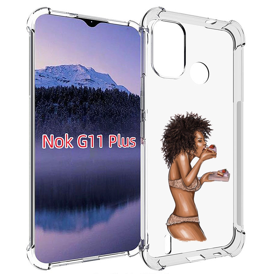 

Чехол MyPads Девушка-с-пирожными женский для Nokia G11 Plus, Прозрачный, Tocco