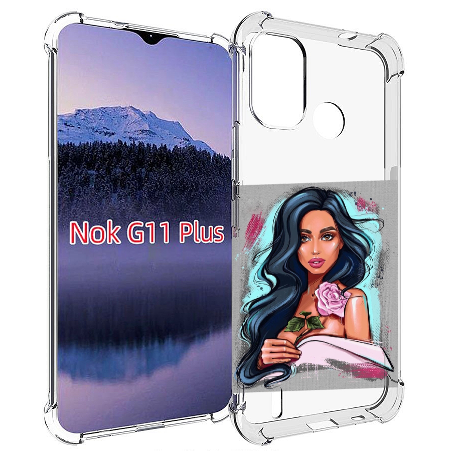 

Чехол MyPads Девушка-с-розовой-розочкой женский для Nokia G11 Plus, Прозрачный, Tocco