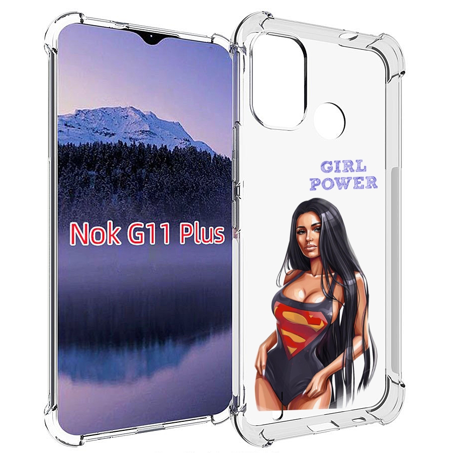 

Чехол MyPads Девушка-супермен женский для Nokia G11 Plus, Прозрачный, Tocco
