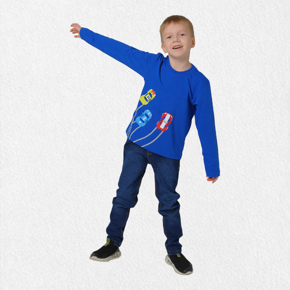 

Джемпер детский KOTTONI KTLM1001си, синий, 116, KTLM1001си