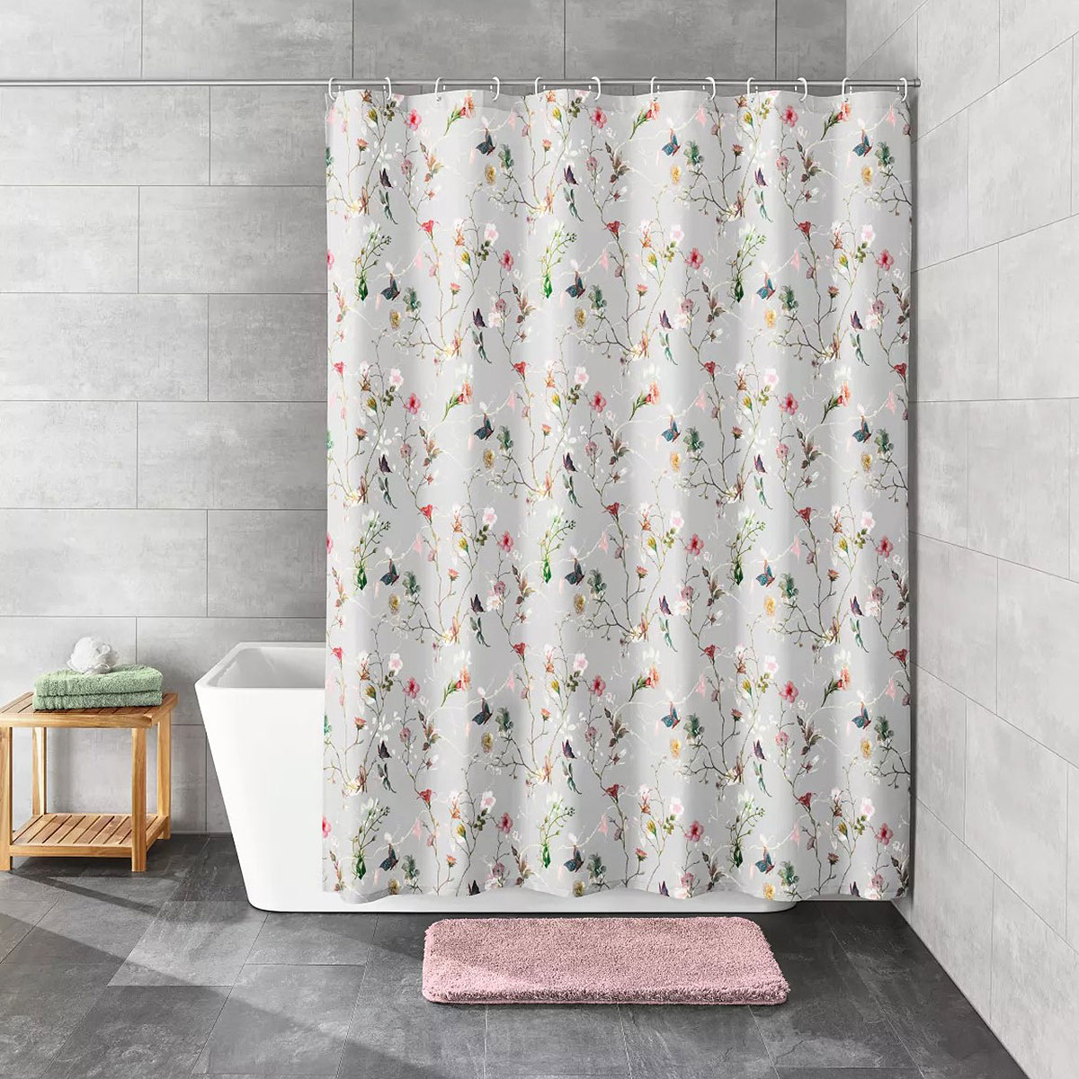 фото Штора для ванной комнаты kleine wolke flores multicolor