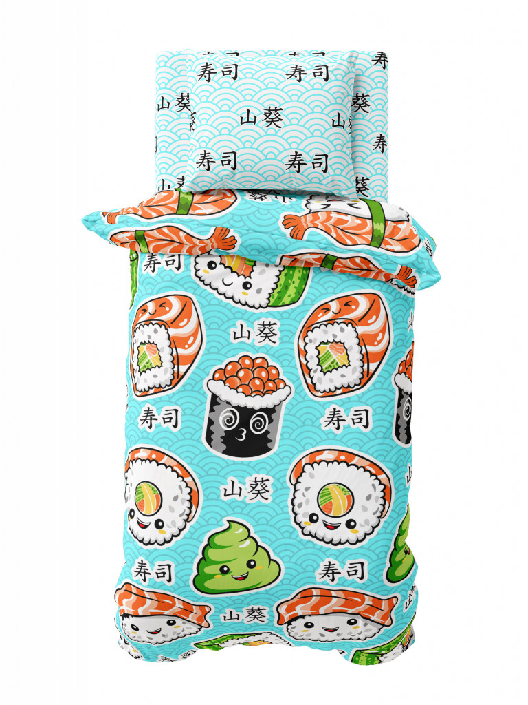 

Постельное Белье Молодежное 1.5-сп перкаль "Crazy Getup" (70х70) Sushi (Суши)