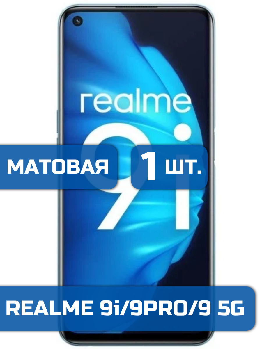 

Матовая защитная гидрогелевая пленка на экран телефона Realme 9i, 9Pro, 9 5G 1 шт