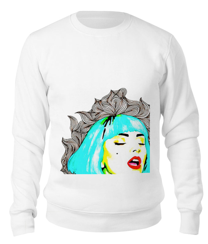 

Свитшот унисекс Printio Lady gaga белый S, Lady gaga