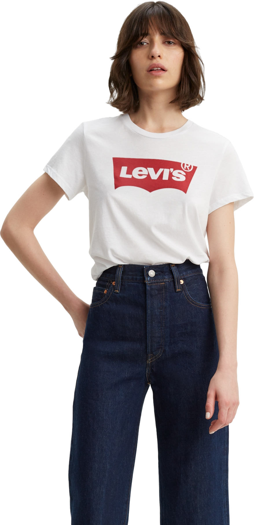 

Футболка женская Levi's Women The Perfect Tee белая M, Белый, Women The Perfect Tee