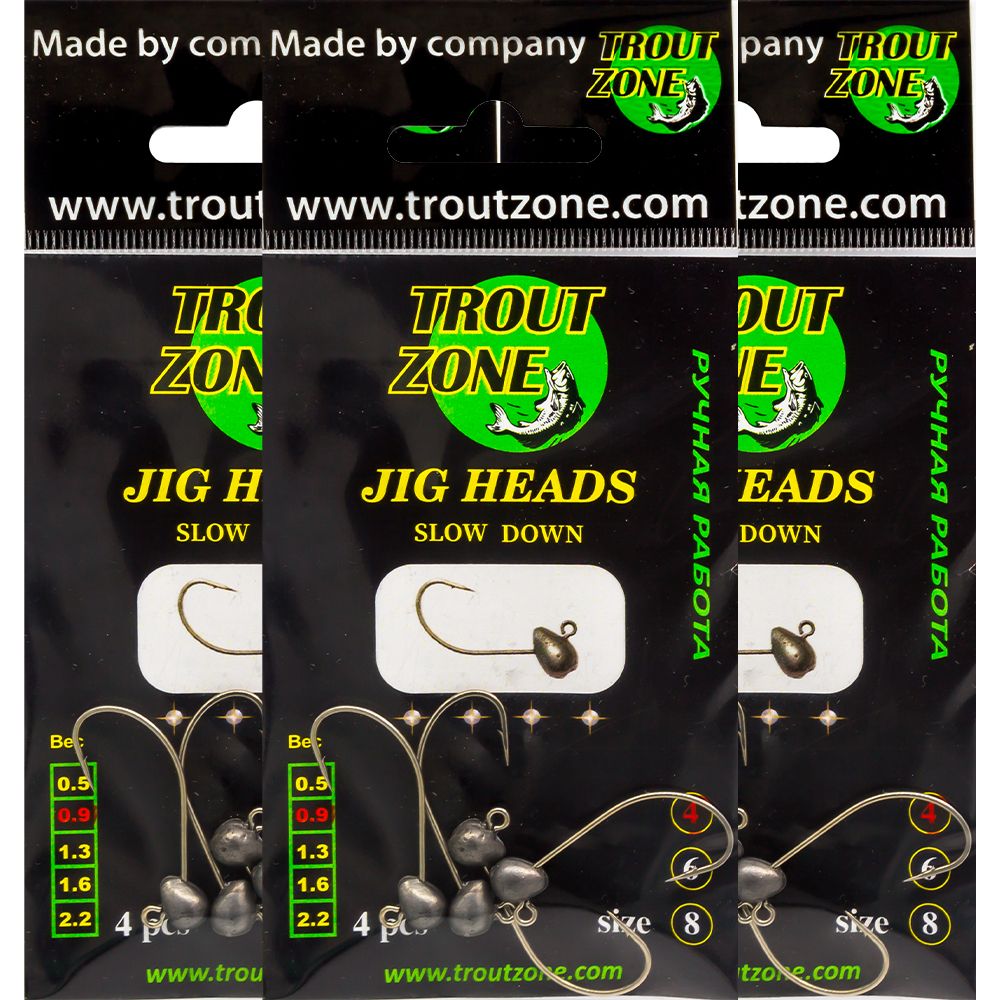 Джиг-головка Trout Zone Slow Down 3.0 гр, крючок номер 6 12 шт