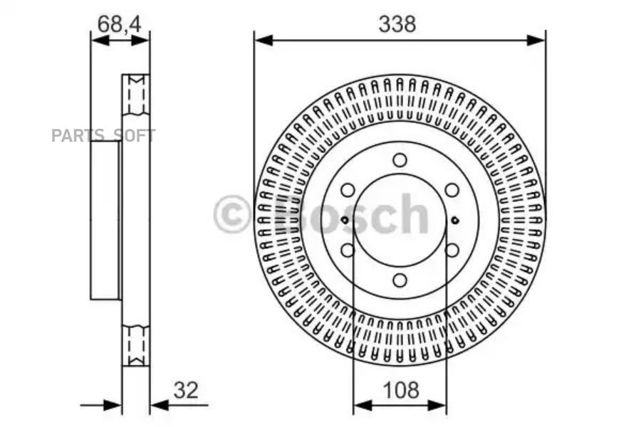 Диск Тормозной Toyota Land Cruiser Prado (J150) 10- Передний Bosch 0 986 479 A65