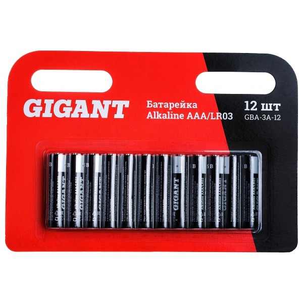 Батарейка Gigant Alkaline ААА/LR03 блистер 12 шт. GBA-3A-12