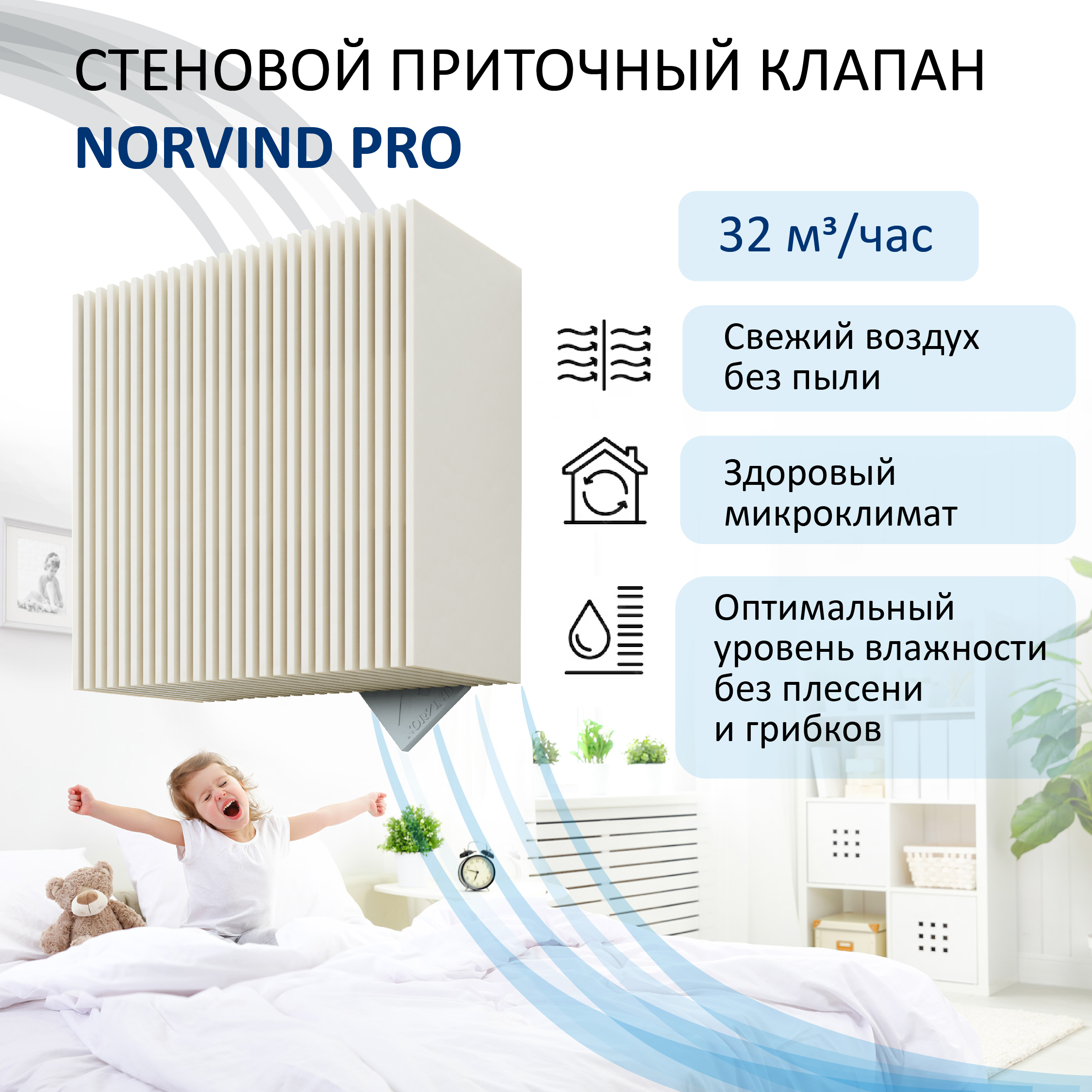 Стеновой приточный клапан Norvind pro 3565₽