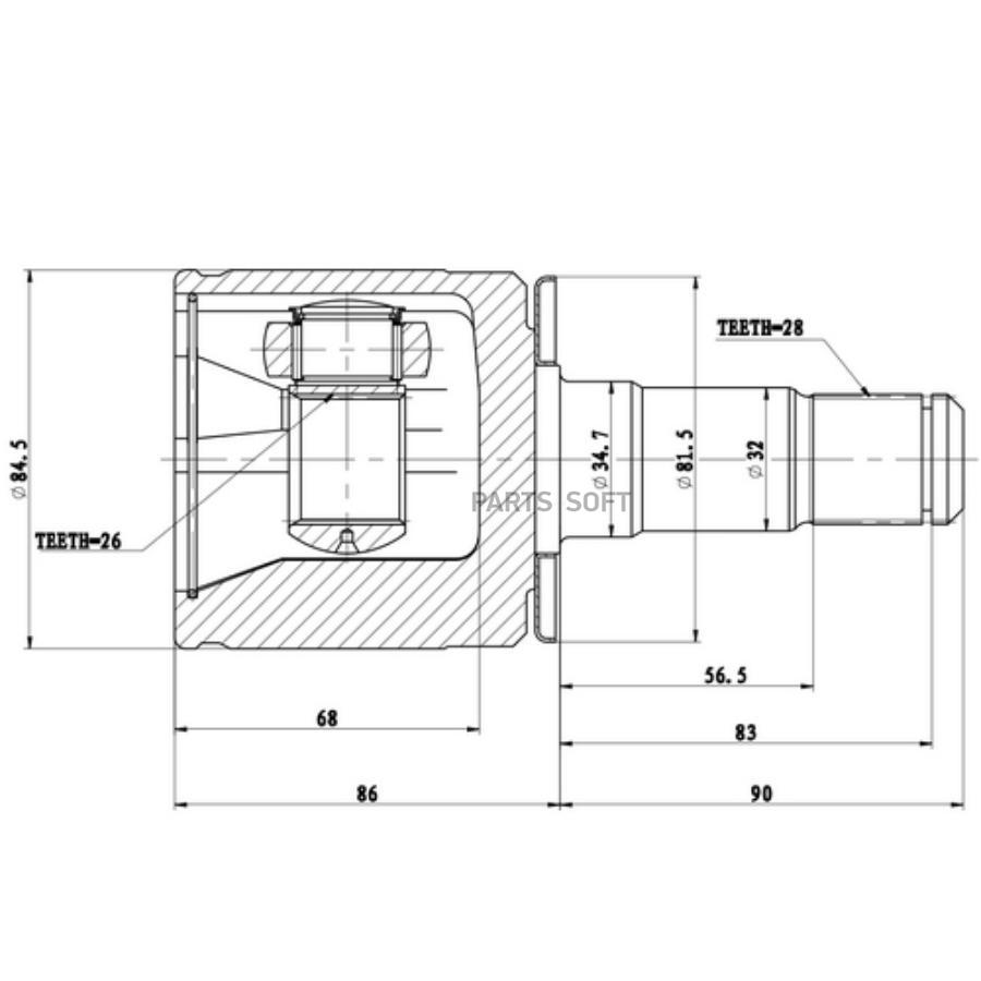 

Шрус Z87708R Zikmar