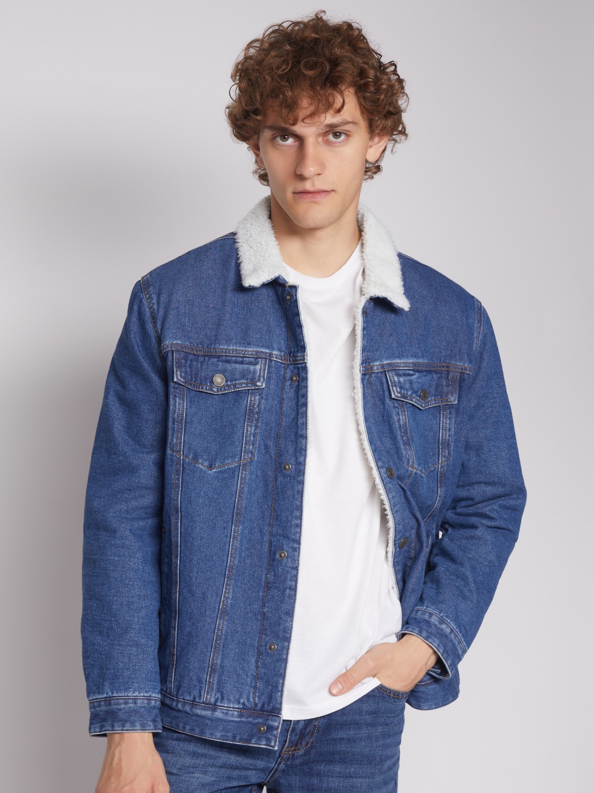 

Джинсовая куртка мужская Zolla 012335W4S014 синяя XL, 012335W4S014