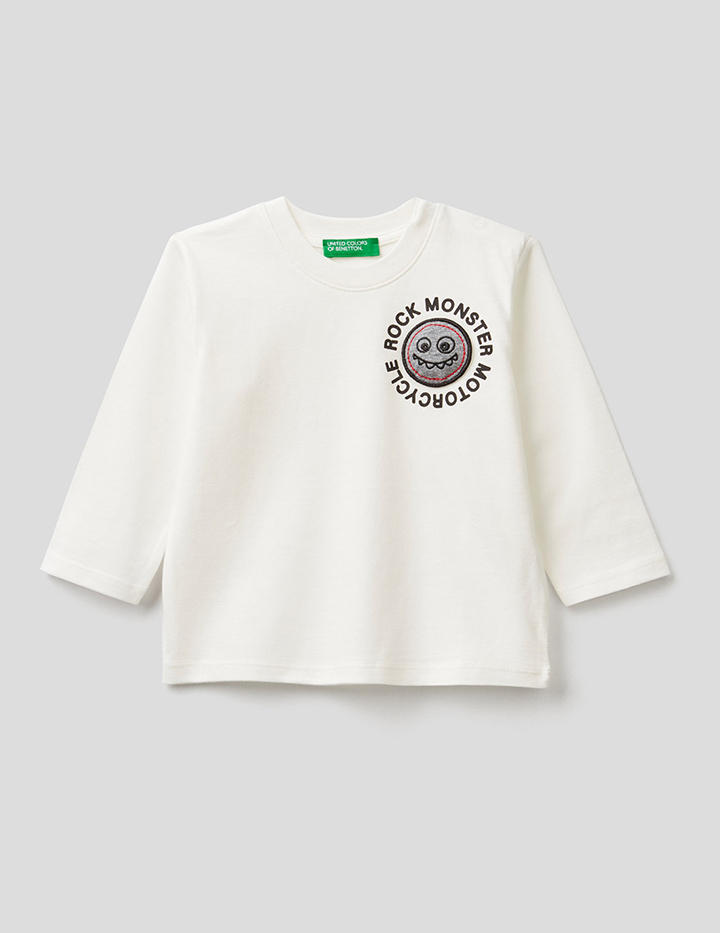 

Лонгслив для мальчиков Benetton цв. белый р.98, 21A_3ATNC15CZ