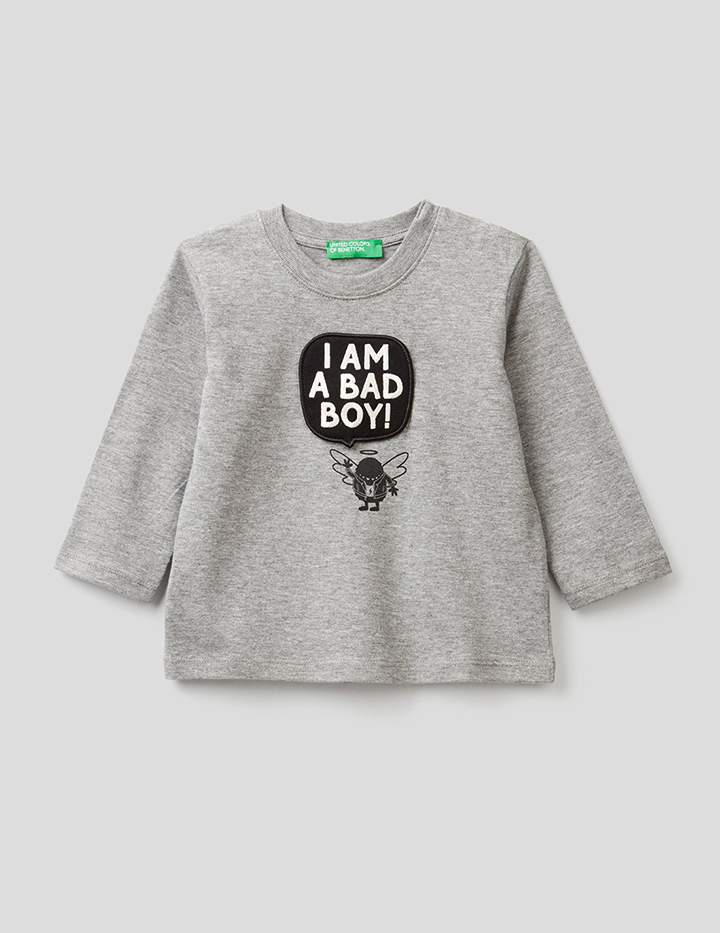 

Лонгслив для мальчиков Benetton цв. серый р.98, 21A_3ATNC15CZ
