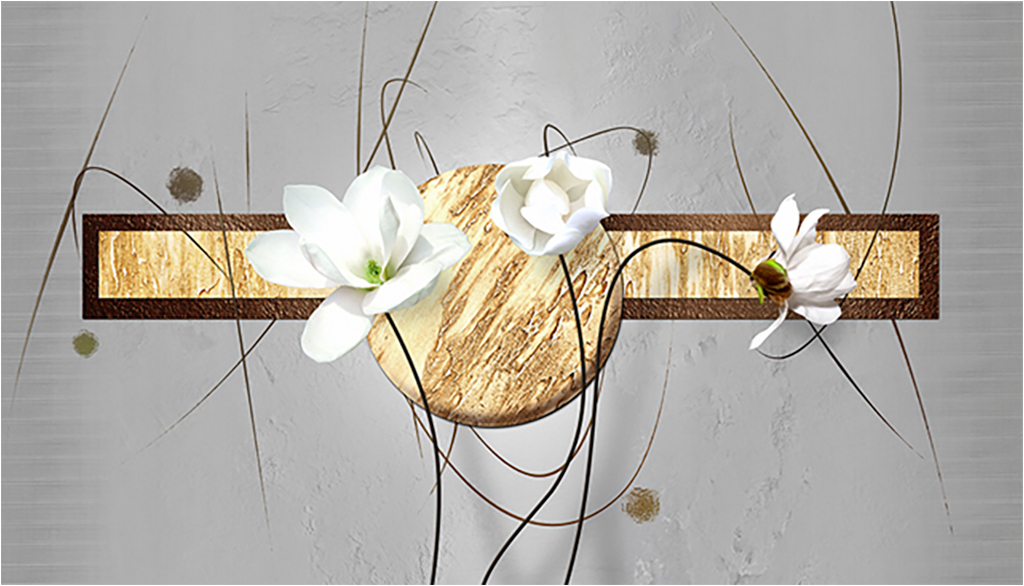 

Картина на холсте с подрамником ХитАрт Белые цветы 60x34 см, 3804