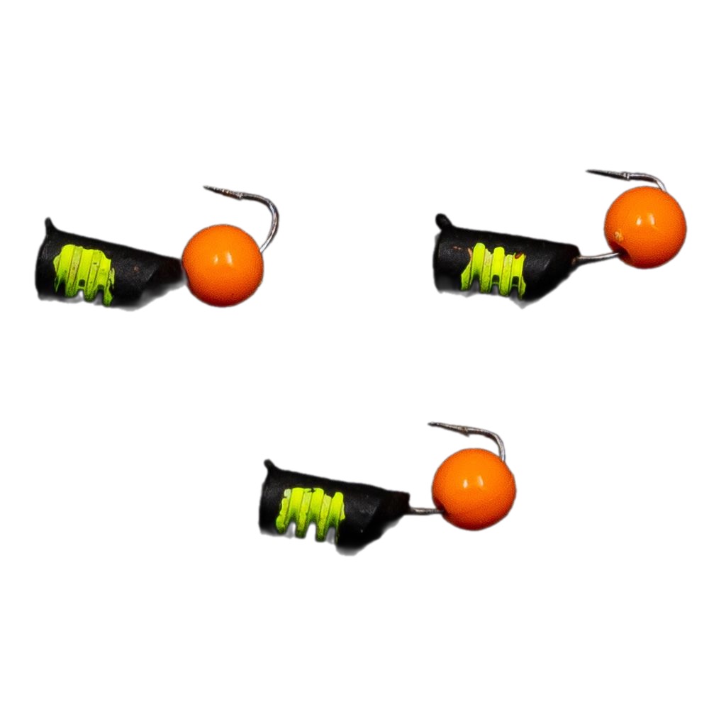 Мормышка Takara СТОЛБИК D3 BL 0.70 гр (с жёлтыми рисками, рыжий шарик) 5 шт