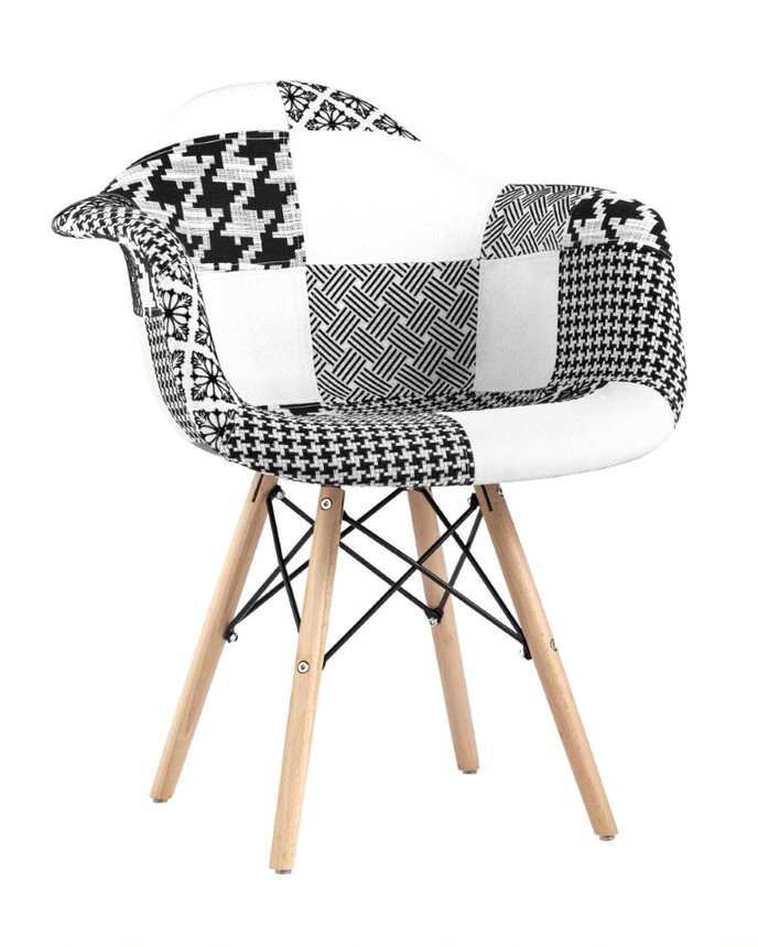 

Кресло Stool Group Eames пэчворк Y809 bw черный/белый